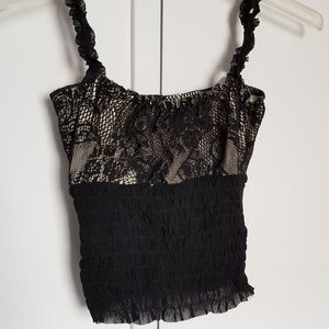 H&M Lace & Ruched Top
